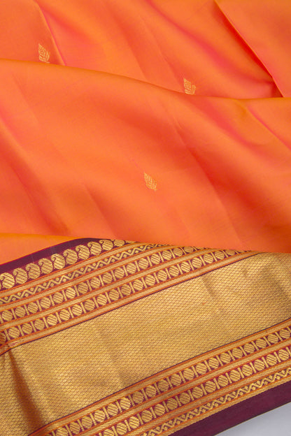 Kanchipuram Silk Butta Orange Saree