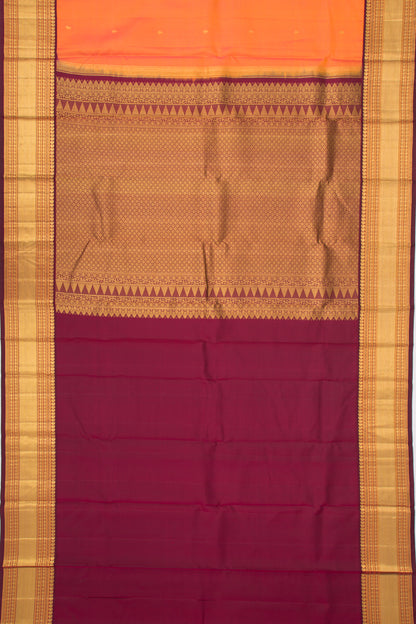 Kanchipuram Silk Butta Orange Saree