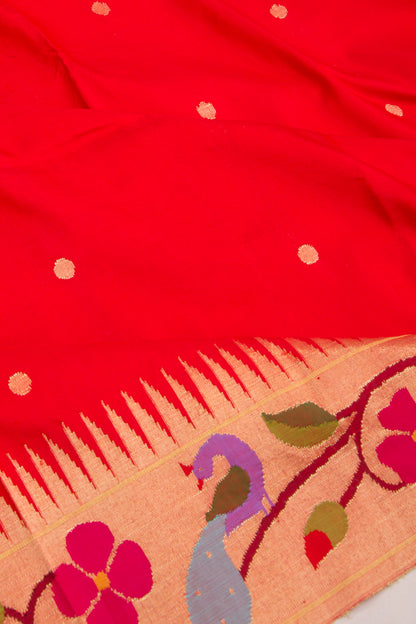 Paithani Silk Butta Red Dupatta