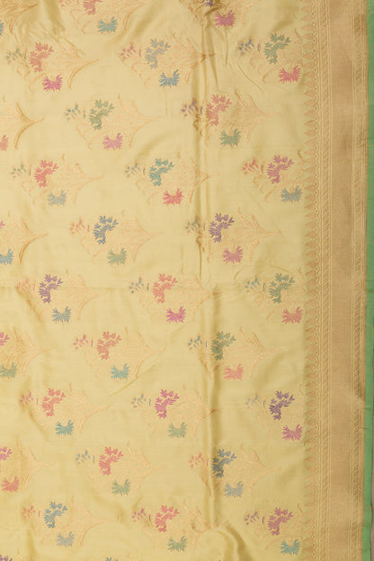 Banarasi Silk Kadwa Jaal Pale Yellow Saree