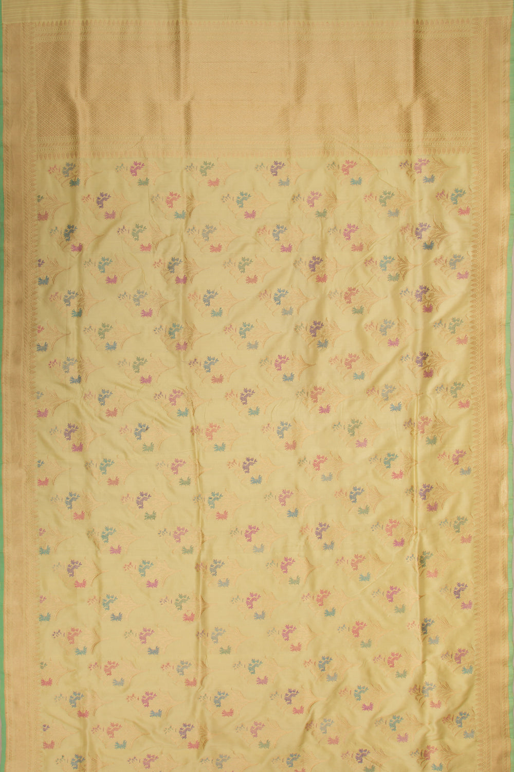 Banarasi Silk Kadwa Jaal Pale Yellow Saree