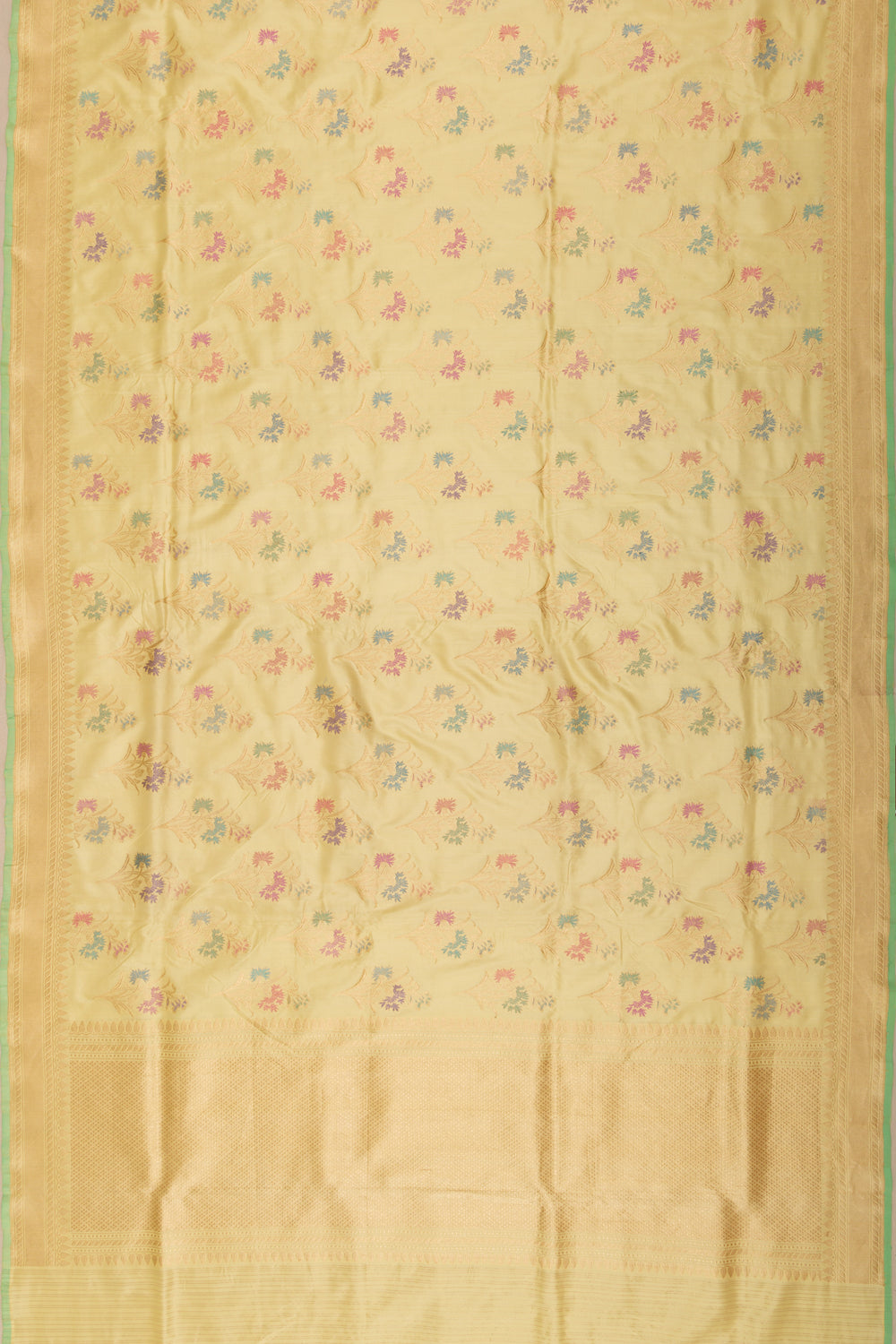 Banarasi Silk Kadwa Jaal Pale Yellow Saree