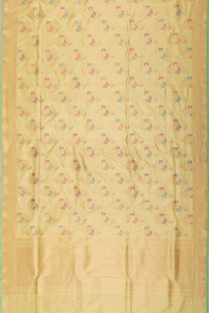 Banarasi Silk Kadwa Jaal Pale Yellow Saree