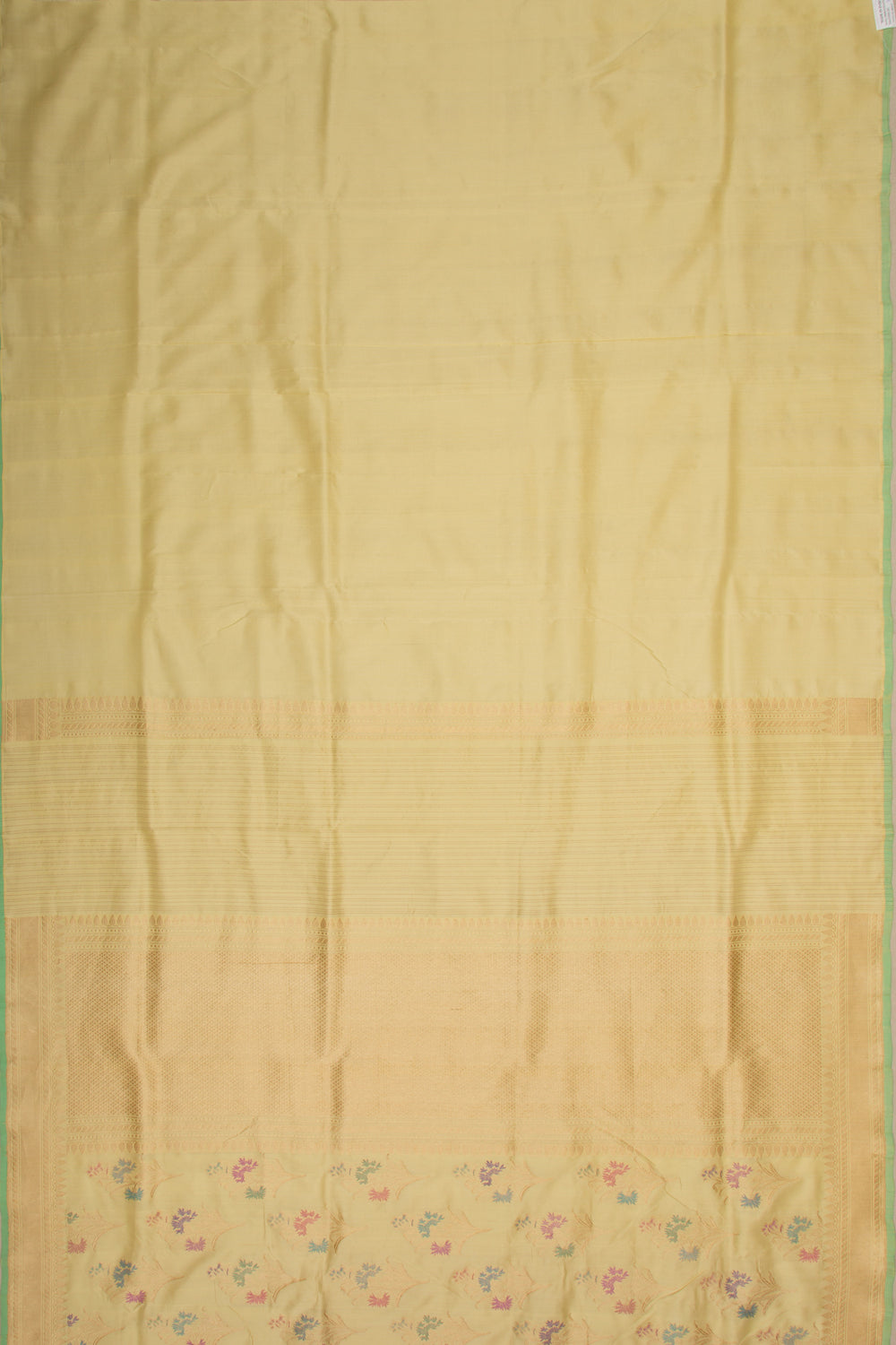 Banarasi Silk Kadwa Jaal Pale Yellow Saree