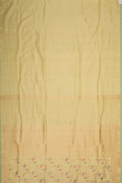 Banarasi Silk Kadwa Jaal Pale Yellow Saree