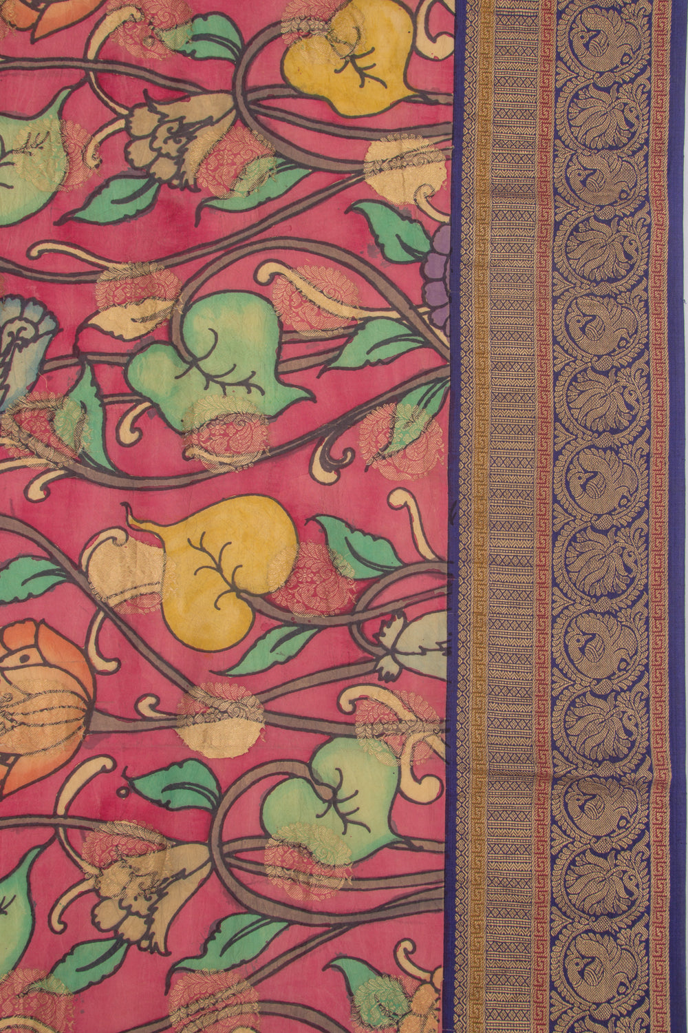 Kanchipuram Silk Kalamkari And Butta Pink Saree