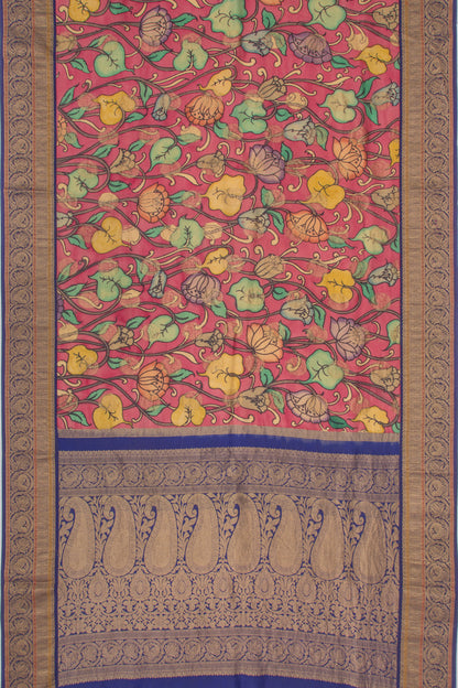 Kanchipuram Silk Kalamkari And Butta Pink Saree