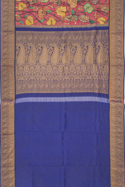 Kanchipuram Silk Kalamkari And Butta Pink Saree