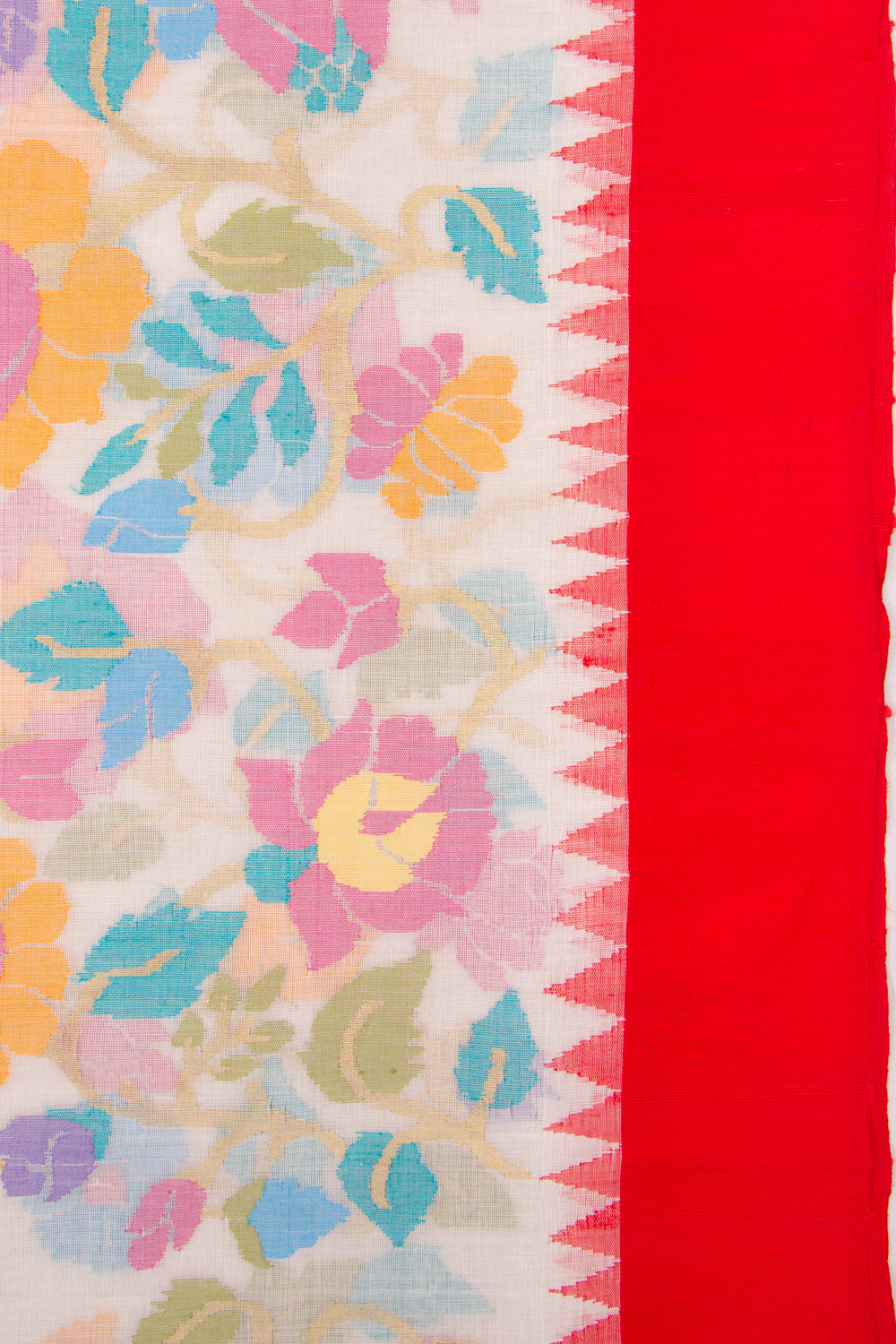 Ponduru Handspun Cotton All Over Jamdani Off-White Saree