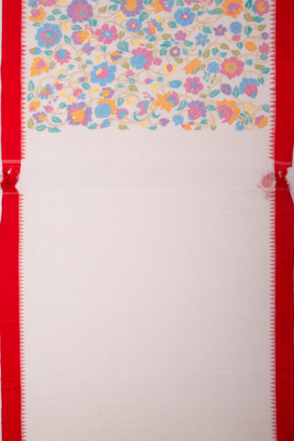 Ponduru Handspun Cotton All Over Jamdani Off-White Saree