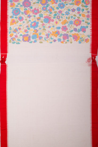 Ponduru Handspun Cotton All Over Jamdani Off-White Saree