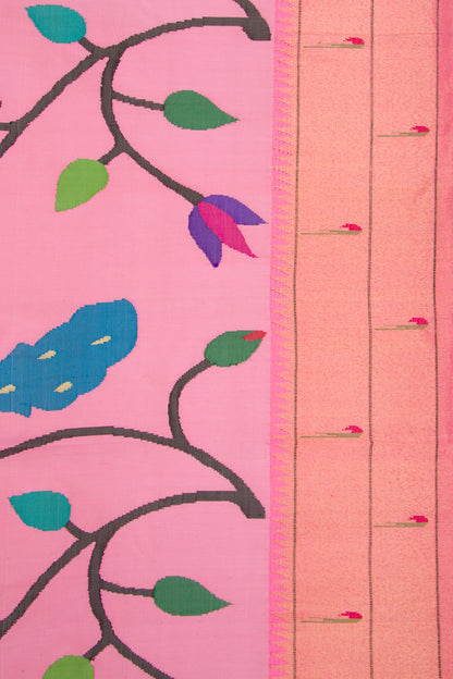 Paithani Silk All Over Jaal Baby Pink Saree