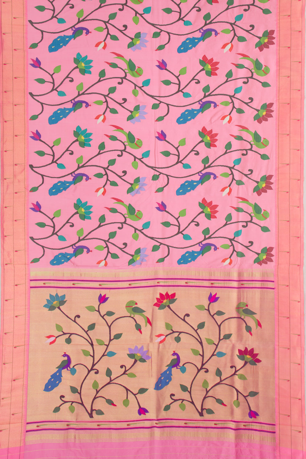 Paithani Silk All Over Jaal Baby Pink Saree