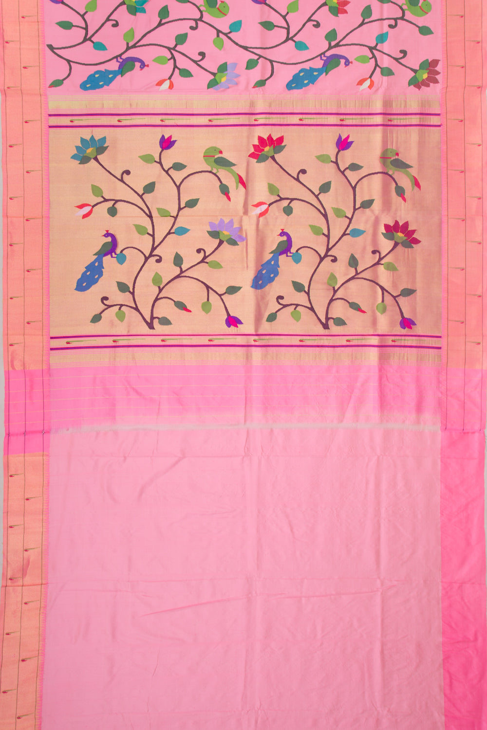 Paithani Silk All Over Jaal Baby Pink Saree