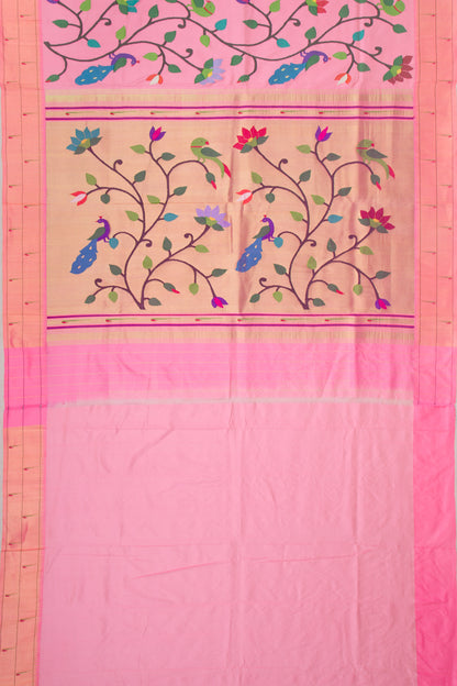 Paithani Silk All Over Jaal Baby Pink Saree