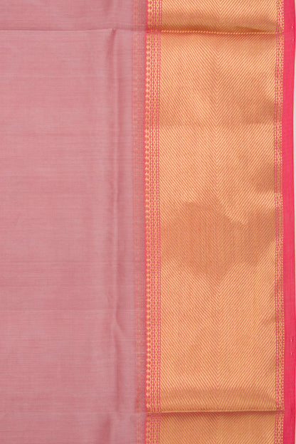 Maheshwari Cotton Plain Brown Saree