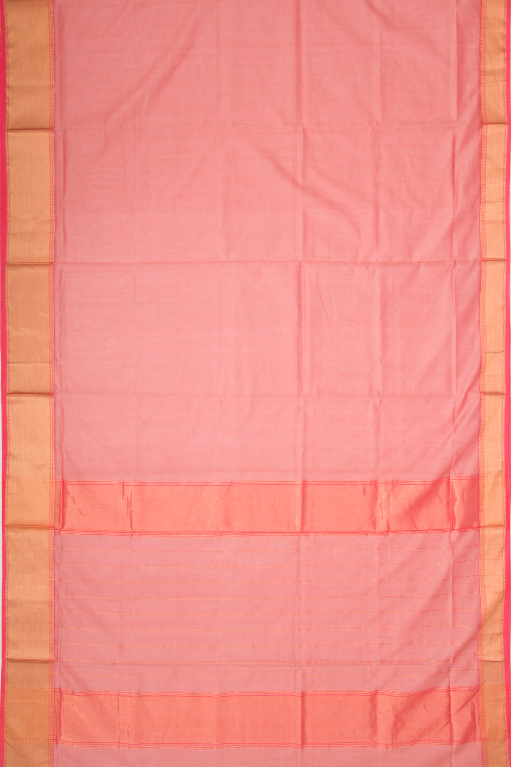 Maheshwari Cotton Plain Pink Saree