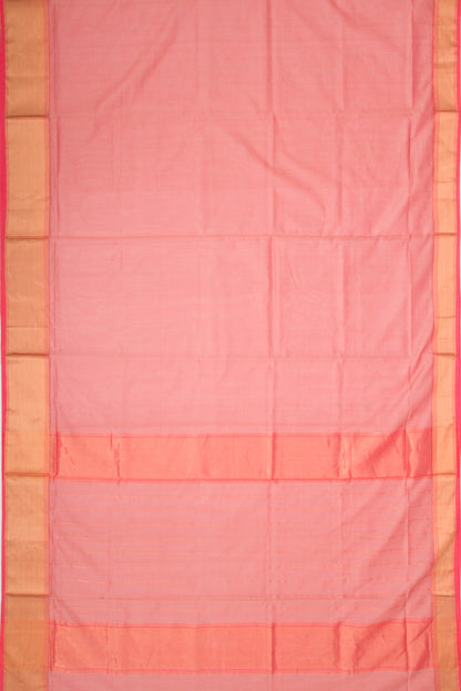 Maheshwari Cotton Plain Pink Saree