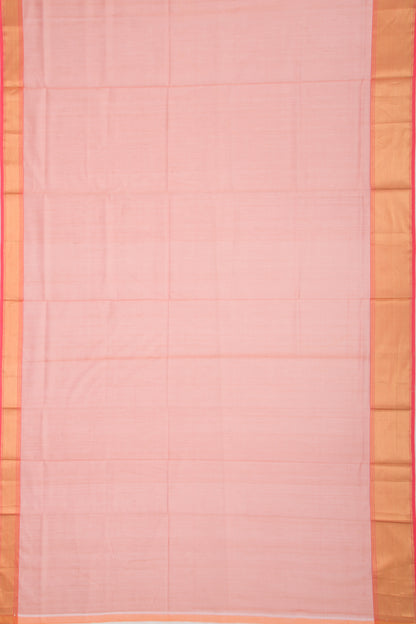 Maheshwari Cotton Plain Pink Saree