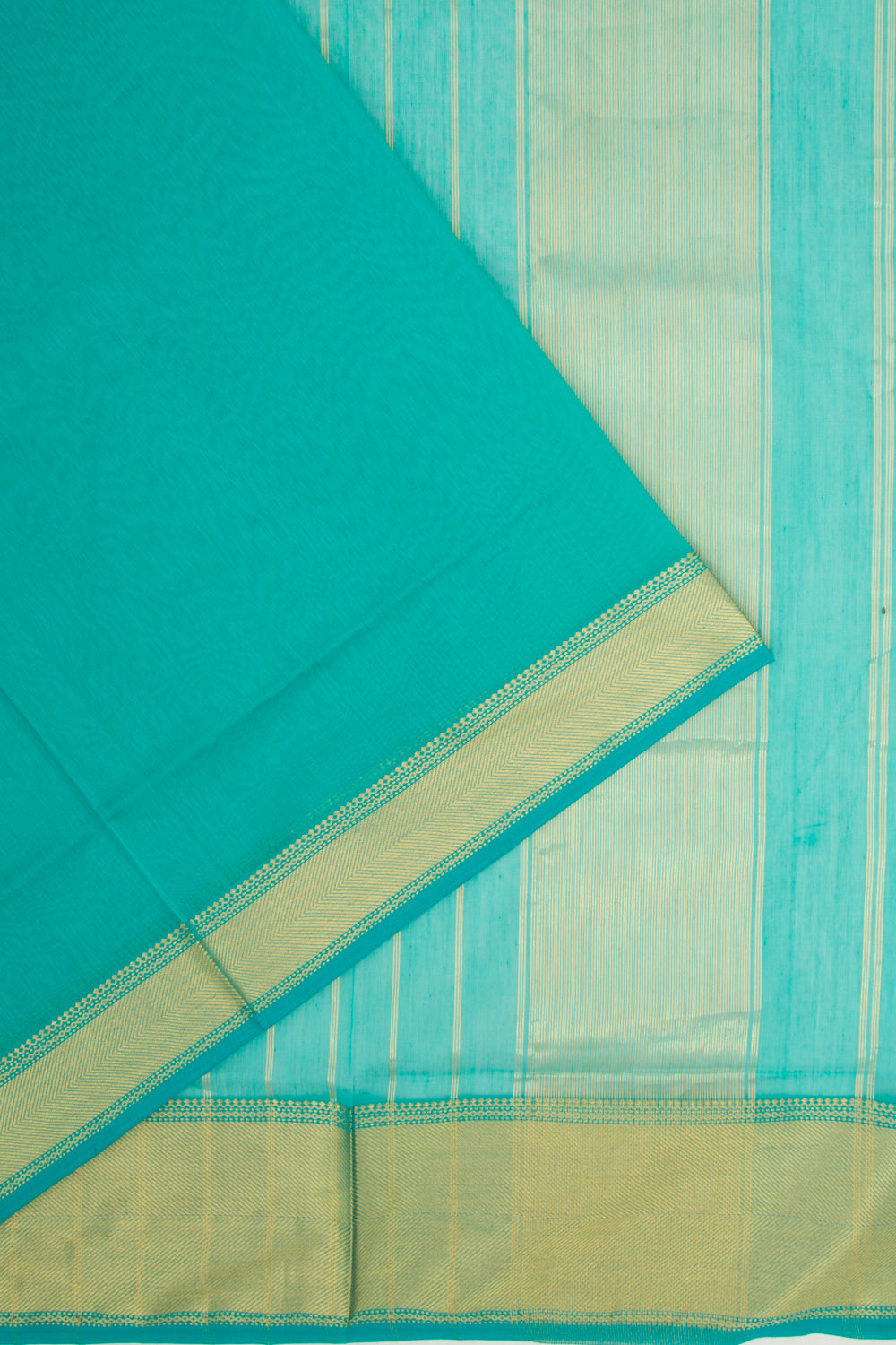 Maheshwari Cotton Plain Sea Green Saree