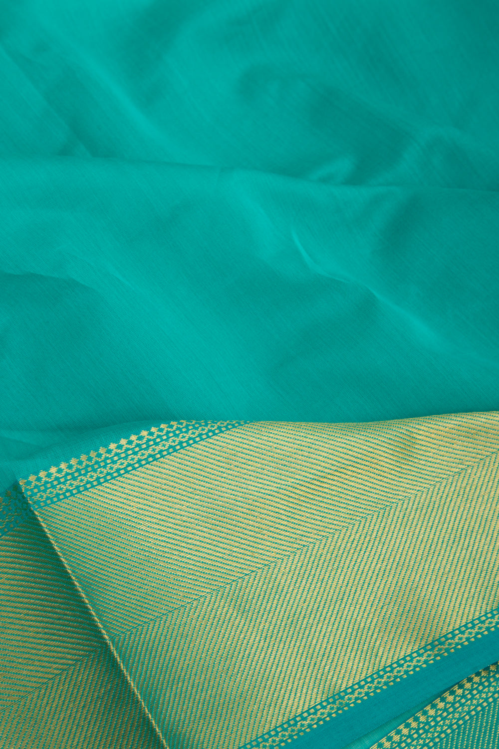 Maheshwari Cotton Plain Sea Green Saree