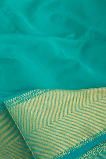 Maheshwari Cotton Plain Sea Green Saree