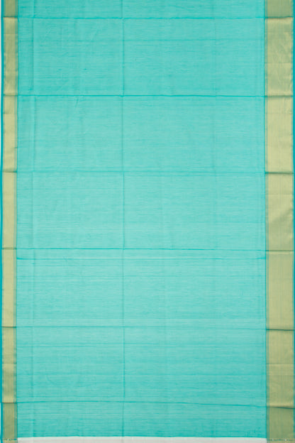 Maheshwari Cotton Plain Sea Green Saree
