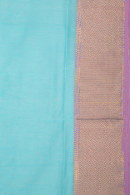 Maheshwari Cotton Plain Blue Saree