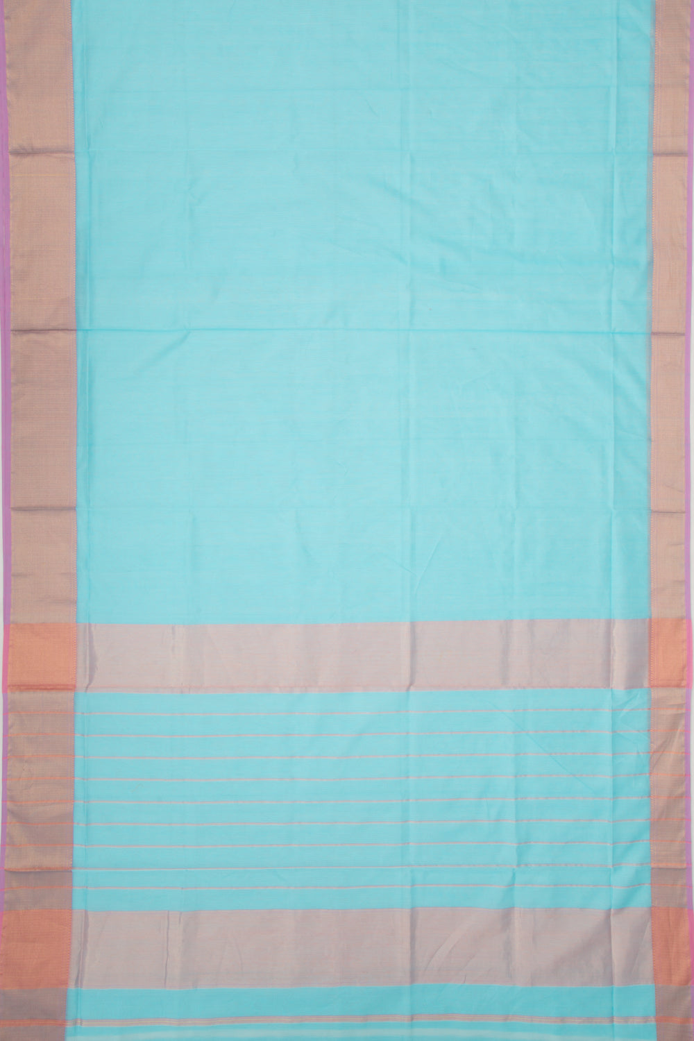 Maheshwari Cotton Plain Blue Saree