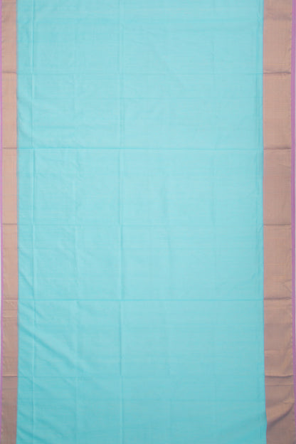 Maheshwari Cotton Plain Blue Saree