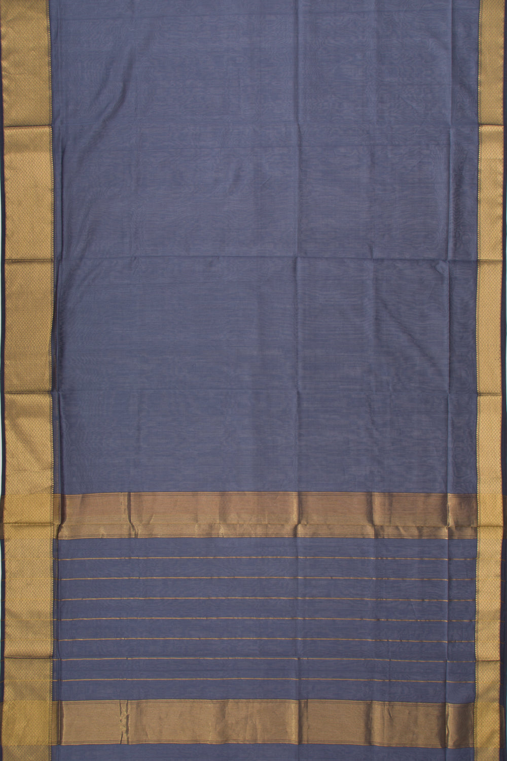 Maheshwari Cotton Plain Grey Saree
