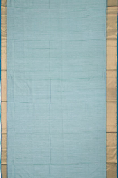 Maheshwari Cotton Plain Teal Blue Saree