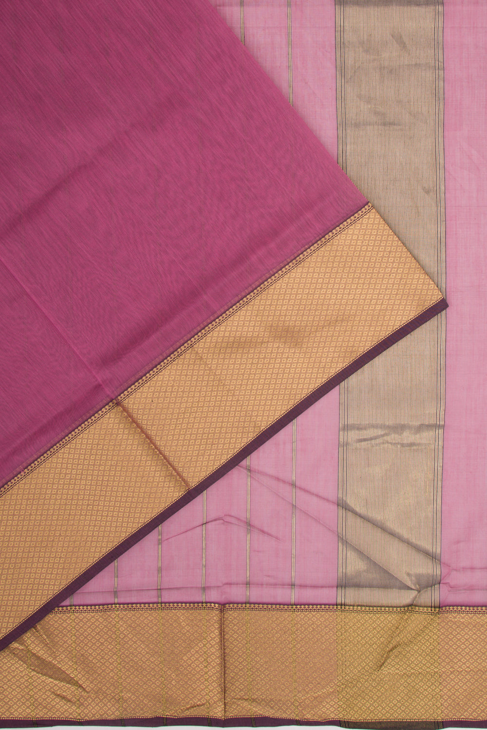 Maheshwari Cotton Plain Violet Saree