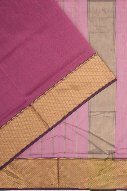 Maheshwari Cotton Plain Violet Saree