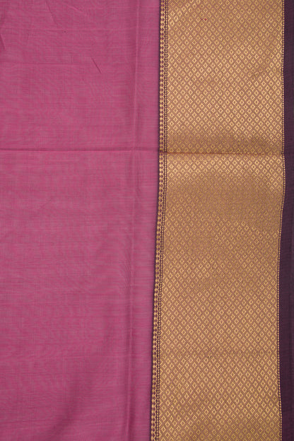 Maheshwari Cotton Plain Violet Saree