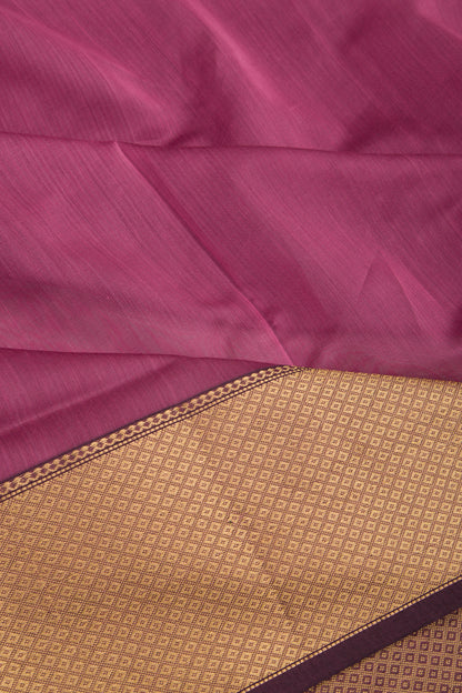 Maheshwari Cotton Plain Violet Saree