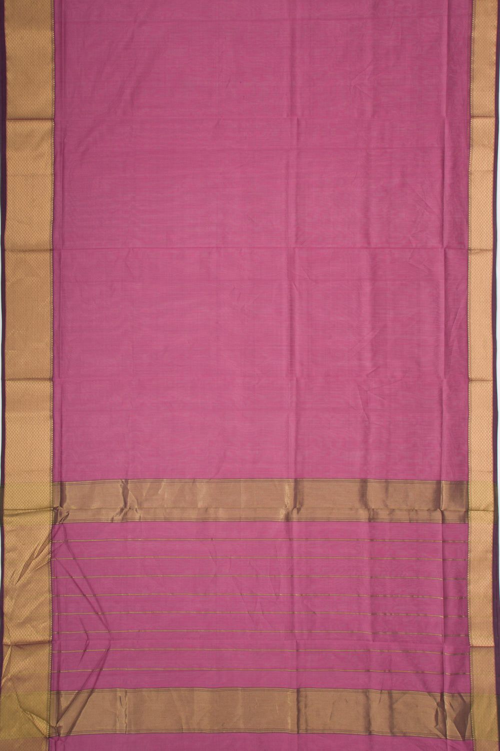 Maheshwari Cotton Plain Violet Saree