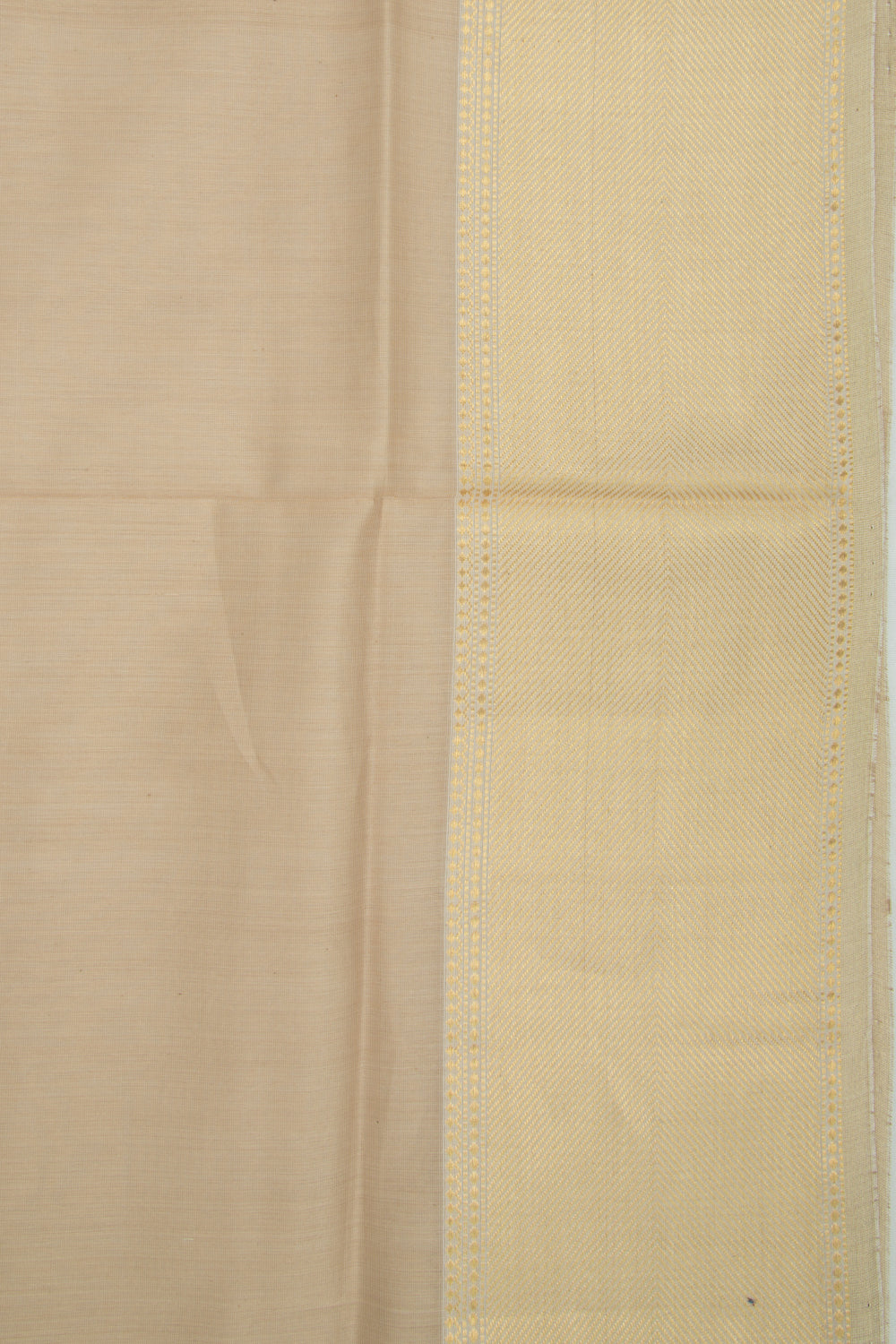 Maheshwari Cotton Plain Beige Saree