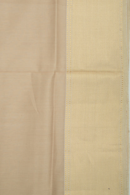Maheshwari Cotton Plain Beige Saree