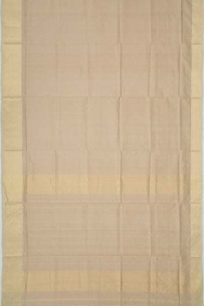 Maheshwari Cotton Plain Beige Saree