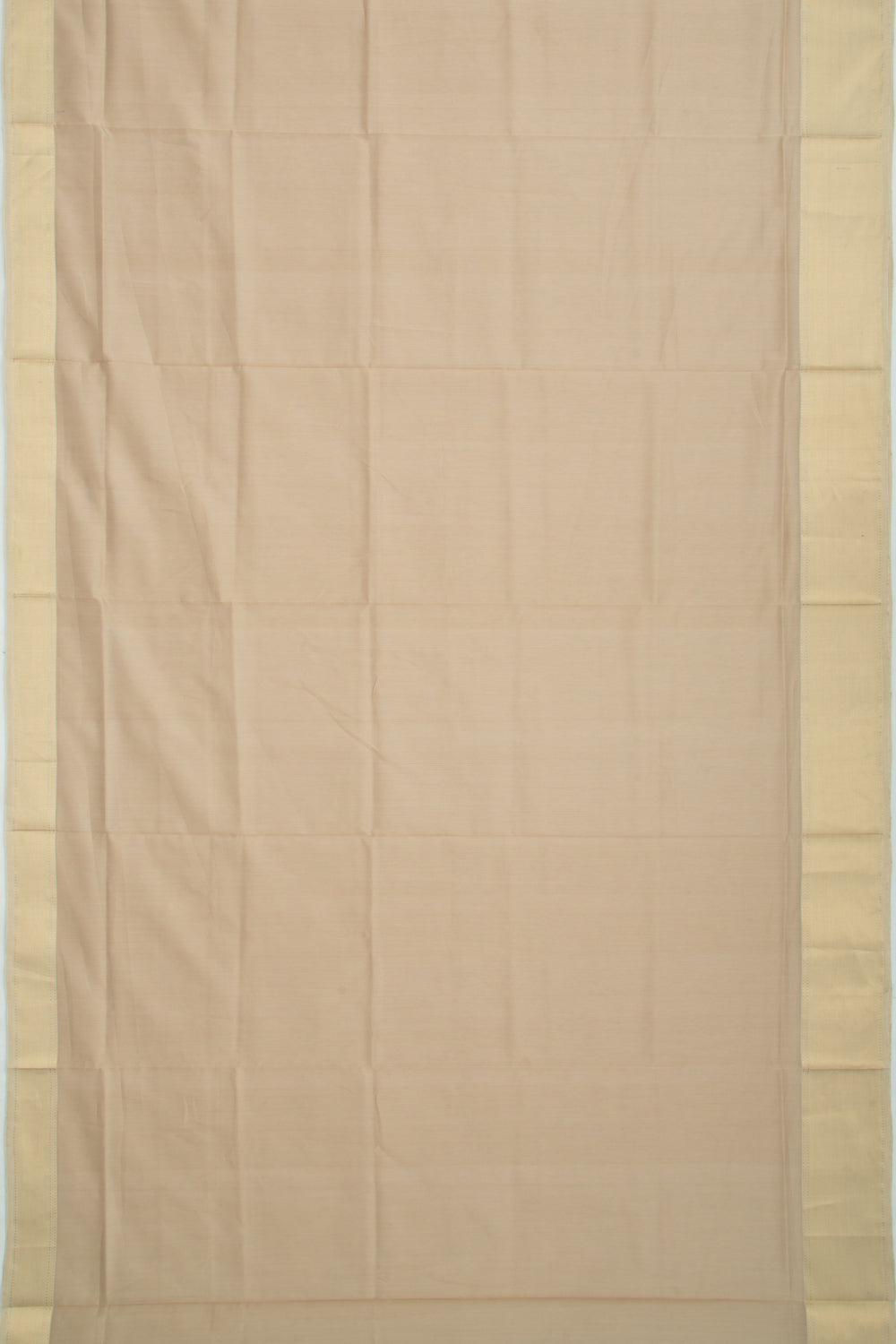 Maheshwari Cotton Plain Beige Saree