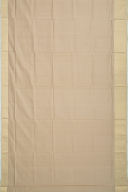 Maheshwari Cotton Plain Beige Saree