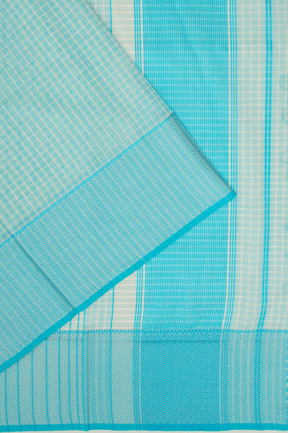 Maheshwari Cotton Checks Sky Blue Saree