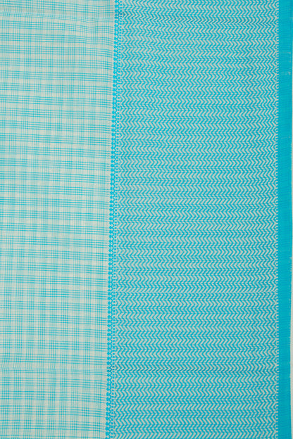 Maheshwari Cotton Checks Sky Blue Saree
