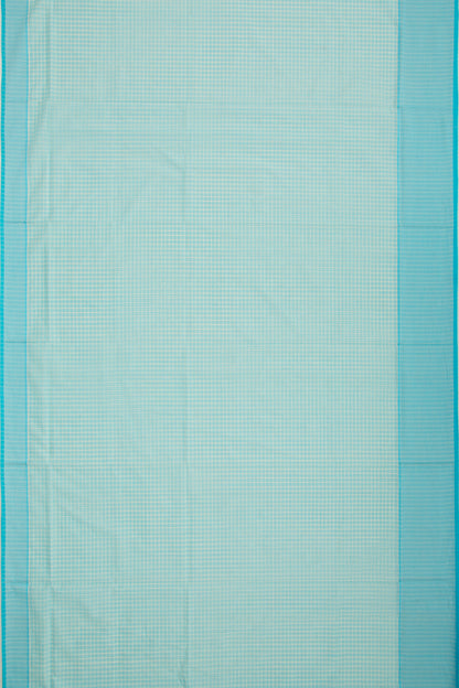 Maheshwari Cotton Checks Sky Blue Saree