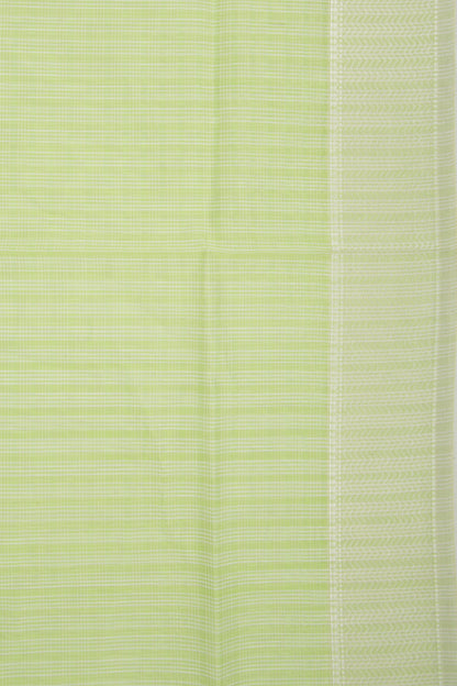 Maheshwari Cotton Checks Green Saree