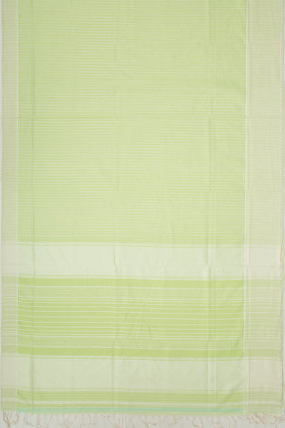 Maheshwari Cotton Checks Green Saree