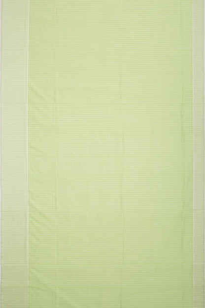 Maheshwari Cotton Checks Green Saree