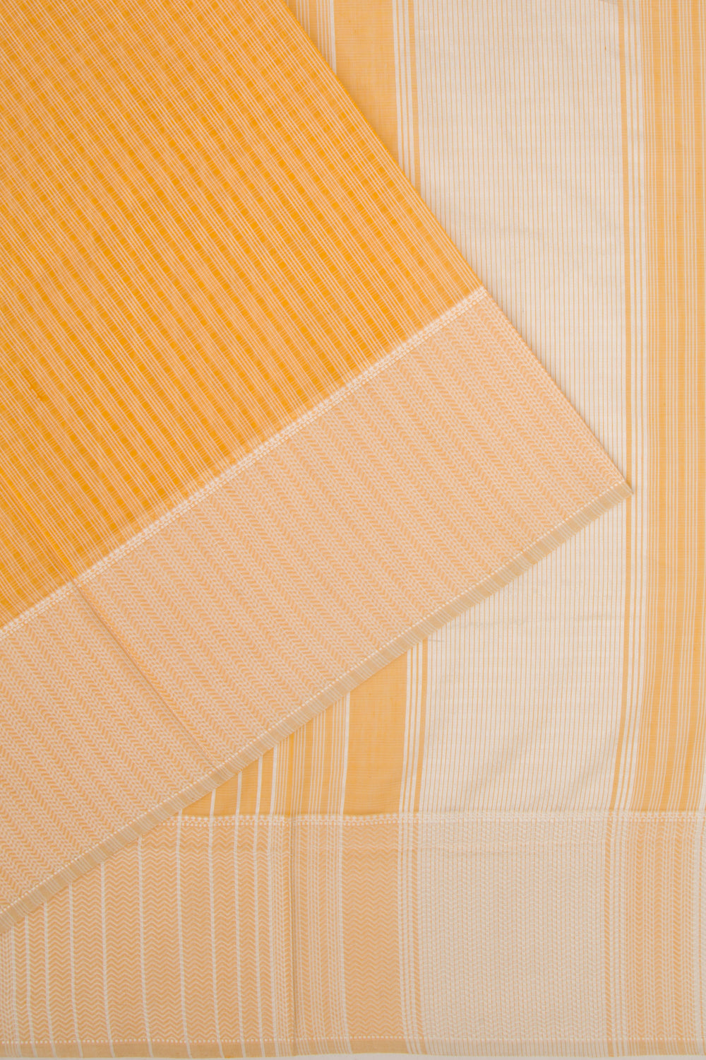 Maheshwari Cotton Checks Yellow Saree
