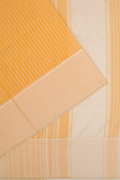 Maheshwari Cotton Checks Yellow Saree